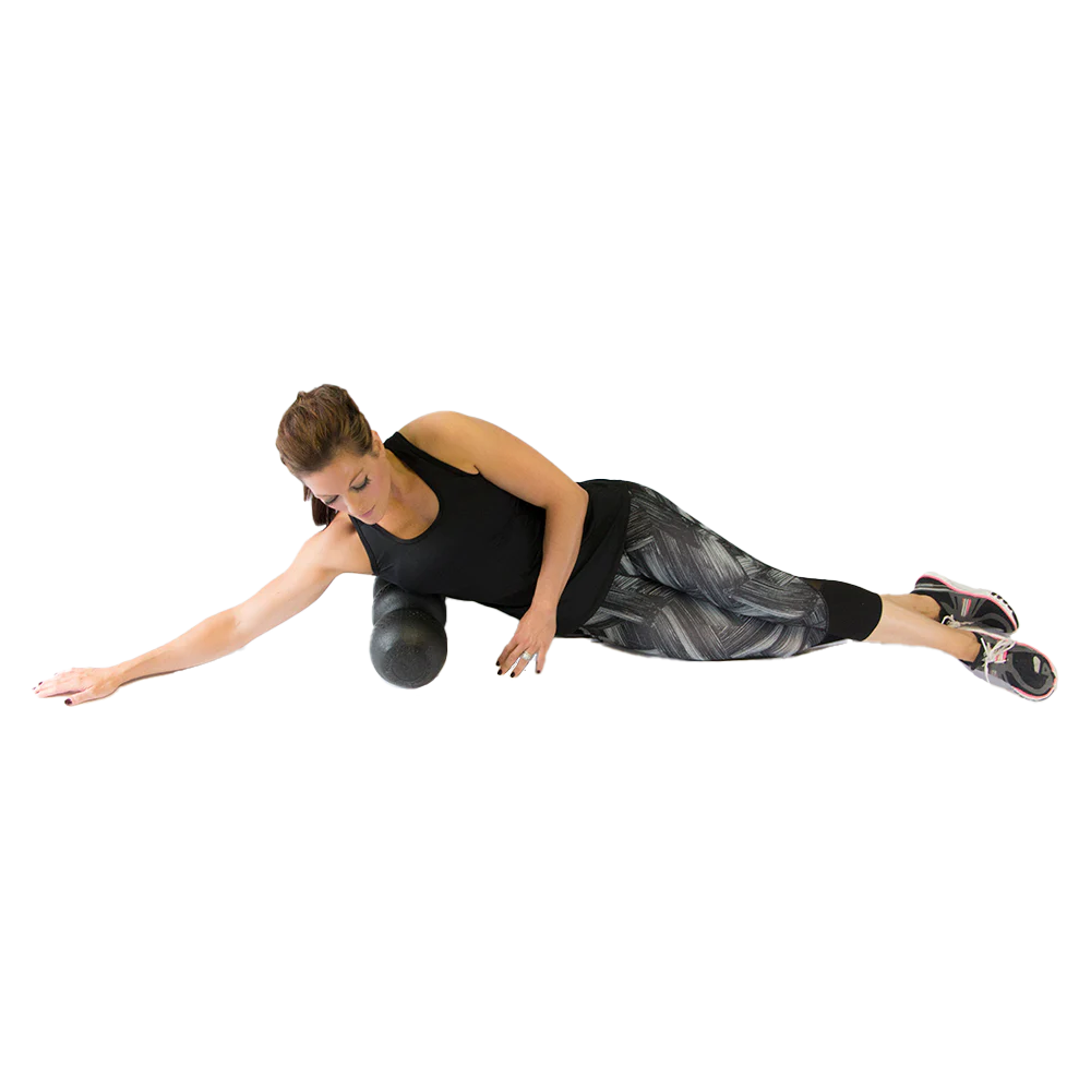 Massage under your arm to help with shoulder pain. Great for recovery after swimming.