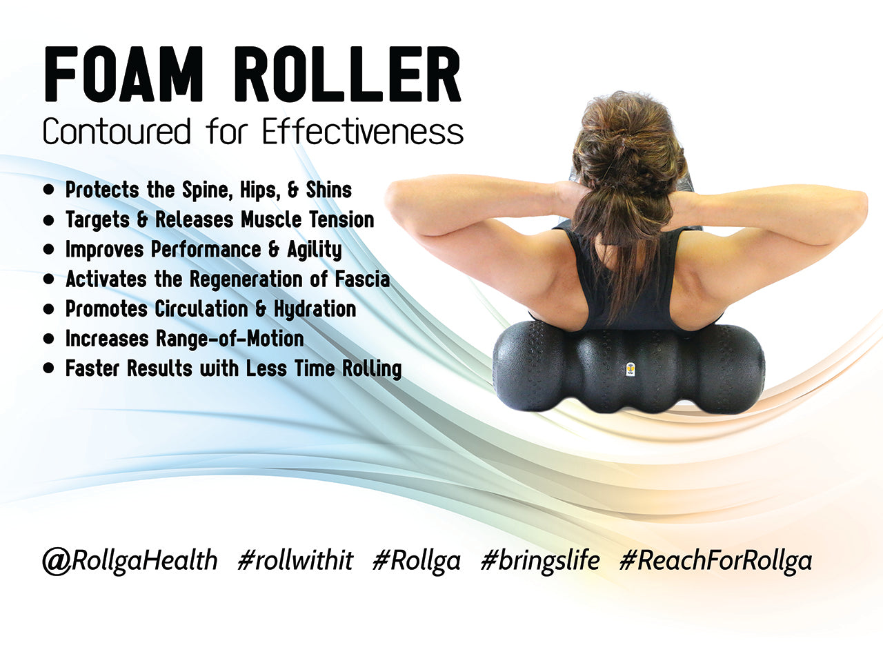 The best Fascial and Fascia Roller with contours for optimizing recovery and targeting Rollga Pressure Points, Trigger Points, and acupressure points