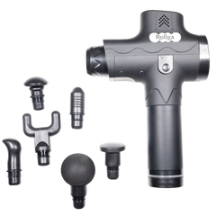 Rollga percussion massager with interchangeable massage heads