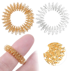 Gold and silver sensory ring and bracelet set