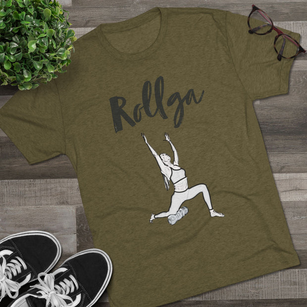 Unisex Tri-Blend Crew Tee: Roll(Yo)ga