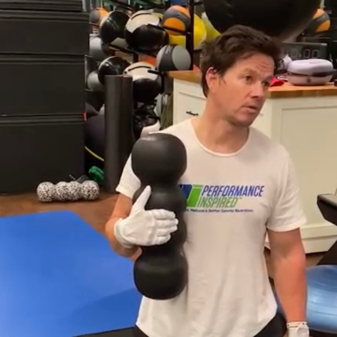 Mark Wahlberg love the Rollga foam roller at all his F45 Gyms and home fitness center for pressure point therapy and self massage of muscle knots
